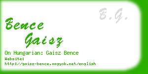 bence gaisz business card